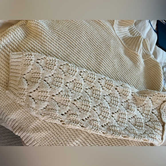 Sz XL Universal Thread cream bone mock neck knit drop sleeve sweater textured - Picture 5 of 7